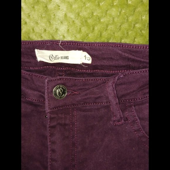 Women's distressed ripped purple skinny jeans size 15 - Picture 3 of 4